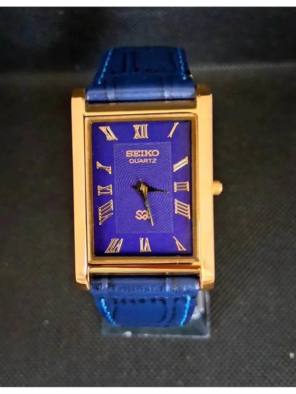Men's Vintage Seiko Tank Leather Wrist Watch RARE